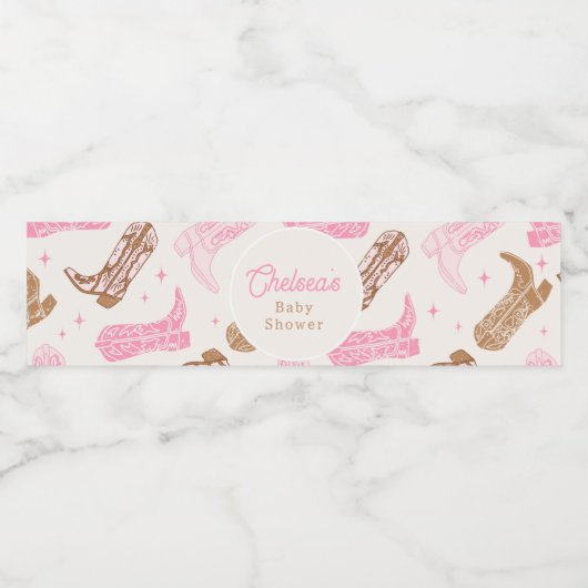 Western Baby shower waterflesetiketten Waterfles Etiket (Enkel label)