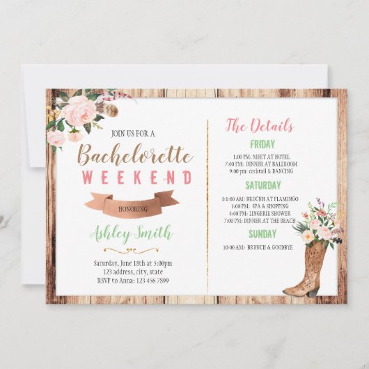 Western bacheloret met reisuitnodiging kaart (Voorkant)