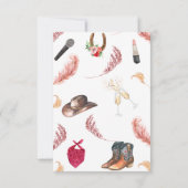 Western Bachelorette Party Invitation Rodeo Thema Kaart (Achterkant)