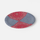 Western Bandana en Blue Jean Print Papieren Bordje (Gekanteld)