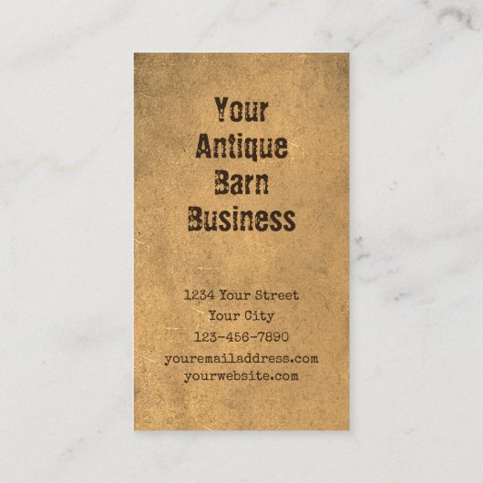 Western Barn Rustic Land Sepia Texture Visitekaartje (Achterkant)