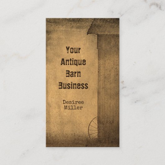 Western Barn Rustic Land  Sepia Texture Visitekaartje (Voorkant)