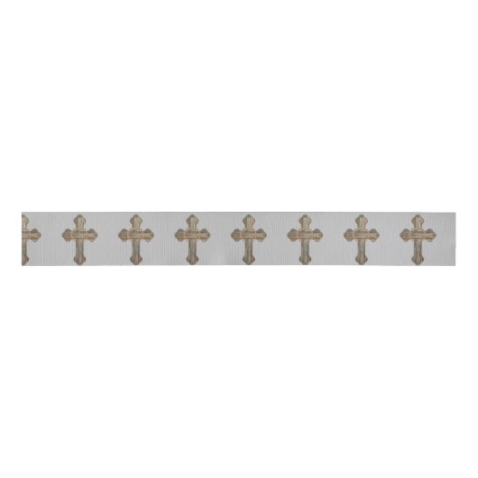 Western Barnwood Cross met touwen 3 " Grosgrain Lint (Voorkant)