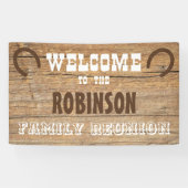 Western Barnwood Hoefijzer Family Reunion Banner (Horizontaal)
