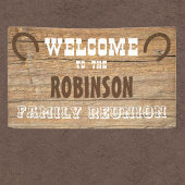 Western Barnwood Hoefijzer Family Reunion Banner