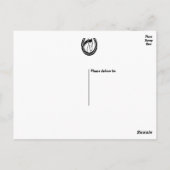 Western Bedankt Horse Hoefijzer Wedding Zwart Briefkaart (Achterkant)