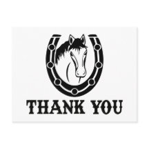 Western Bedankt Horse Hoefijzer Wedding Zwart