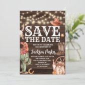 Western Bewaar de datum Verjaardagsland Verjaardag Kaart (Staand voorkant)