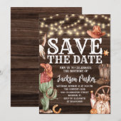 Western Bewaar de datum Verjaardagsland Verjaardag Kaart (Voorkant / Achterkant)