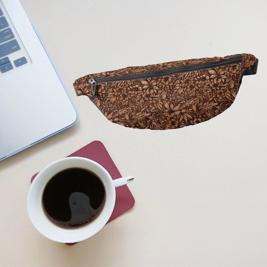 Western bewerkte lederen bloemen heuptasje