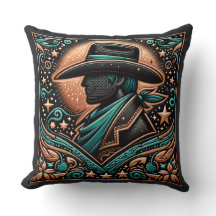 Western bewerkte lederen print cowboy