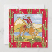 Western Birthday Party Cowboy Invitation Wild West Kaart (Voorkant)