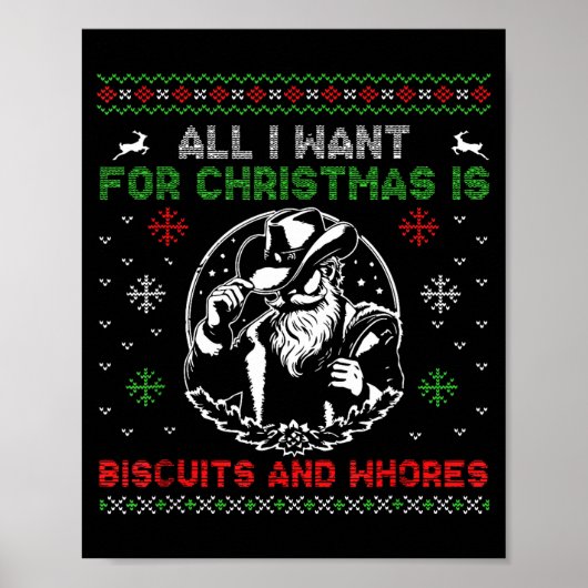 Western Biscuits And S Christmas Quote Poster (Voorkant)