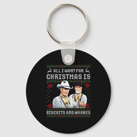 Western Biscuits And S Christmas Quote Retro  Sleutelhanger (Voorkant)