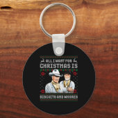Western Biscuits And S Christmas Quote Retro  Sleutelhanger (Voorkant)
