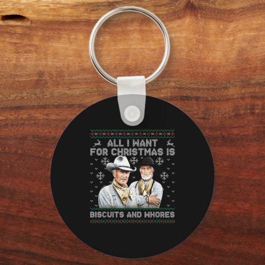 Western Biscuits And S Christmas Quote  Sleutelhanger (Voorkant)