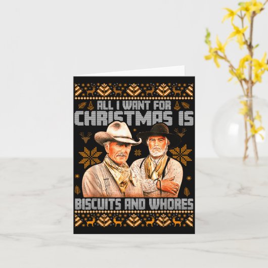 Western Biscuits And S Christmas Ugly  Kaart (Gele Bloem)