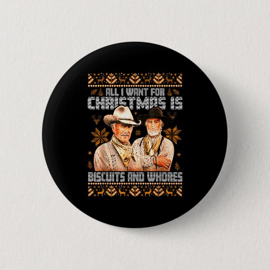 Western Biscuits And S Christmas Ugly  Ronde Button 5,7 Cm (Voorkant)