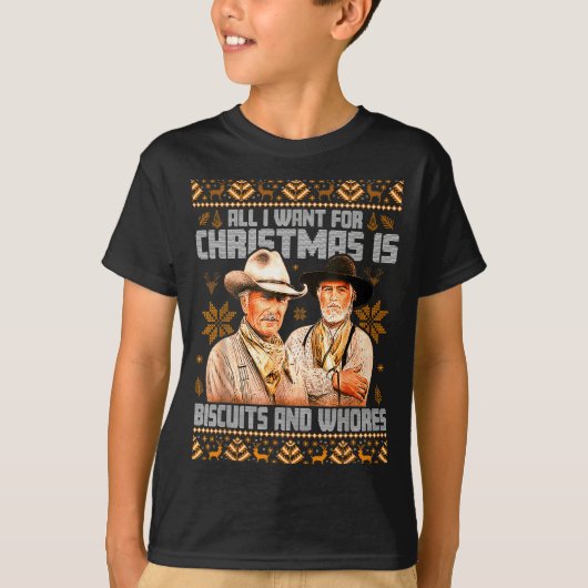 Western Biscuits And S Christmas Ugly T-shirt (Voorkant)