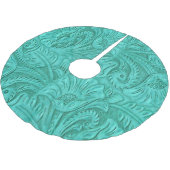 Western bladleder met faux-getoold afdrukken Turqu Kerstboom Rok (Gekanteld)