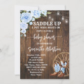 Western Blauw Baby shower Landlaarzen Kaart (Voorkant)