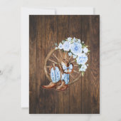 Western Blauw Baby shower Landlaarzen Kaart (Achterkant)