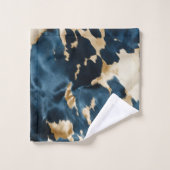 Western Blauw Bruin Goud Koeienhuid Bad Handdoek (Wasdoekje)