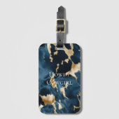 Western Blauw Bruin Goud Koeienhuid Bagagelabel (Voorkant (verticaal))