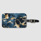 Western Blauw Bruin Goud Koeienhuid Bagagelabel (Voorkant (horizontaal))