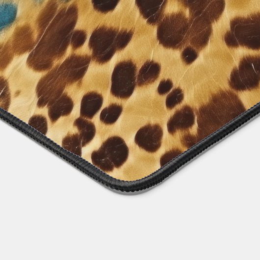 Western Blauw Bruin Goud Koeienhuid Bureaumat (Hoek)