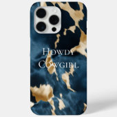 Western Blauw Bruin Goud Koeienhuid Case-Mate iPhone Case (Achterkant)