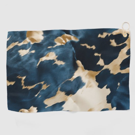 Western Blauw Bruin Goud Koeienhuid Golfhanddoek (Horizontaal)