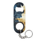 Western Blauw Bruin Goud Koeienhuid Mini Flessenopener (Achterkant)