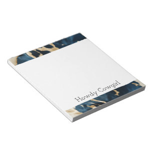 Western Blauw Bruin Goud Koeienhuid Notitieblok
