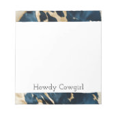 Western Blauw Bruin Goud Koeienhuid Notitieblok (Voorkant)