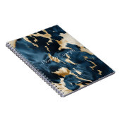 Western Blauw Bruin Goud Koeienhuid Notitieboek (Rechterzijde)