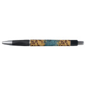 Western Blauw Bruin Goud Koeienhuid Pen (Voorkant)