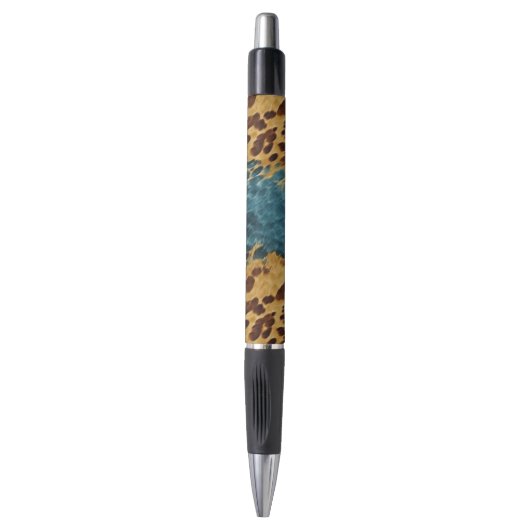 Western Blauw Bruin Goud Koeienhuid Pen (Voorkant Verticaal)