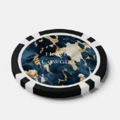 Western Blauw Bruin Goud Koeienhuid Poker Chips (Enkel)