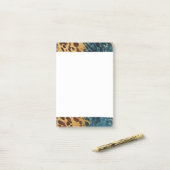 Western Blauw Bruin Goud Koeienhuid Post-it® Notes (Op bureau)