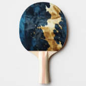 Western Blauw Bruin Goud Koeienhuid Tafeltennisbatje (Achterkant)