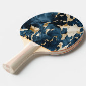 Western Blauw Bruin Goud Koeienhuid Tafeltennisbatje (Voorkant Gekanteld)