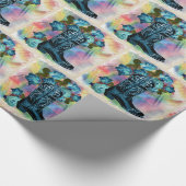 Western blauw cowboylaars met Rozen op waterkleur Cadeaupapier (Hoek)