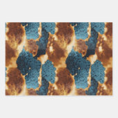 Western Blauw Goud Koeienhuid Inpakpapier Vel (Voorkant 3)