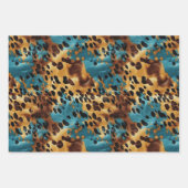 Western Blauw Goud Koeienhuid Inpakpapier Vel (Voorkant 2)