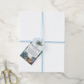 Western Blauw Klein Cowboy Rodeo Boy Baby shower Cadeaulabel (Met Touw)