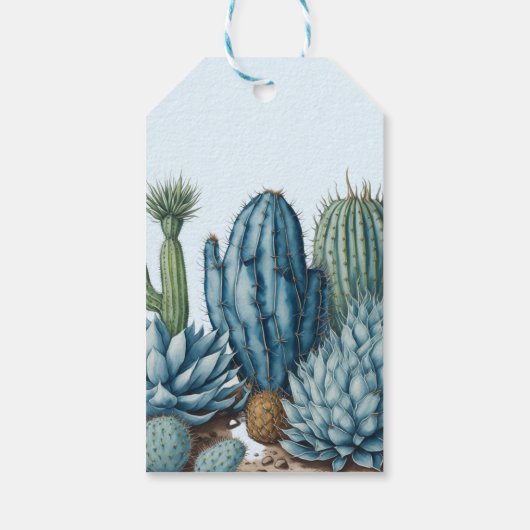 Western Blauw Klein Cowboy Rodeo Boy Baby shower Cadeaulabel (Achterkant)