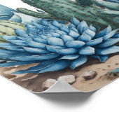 Western Blauw Klein Cowboy Rodeo Boy Baby shower Poster (Hoek)