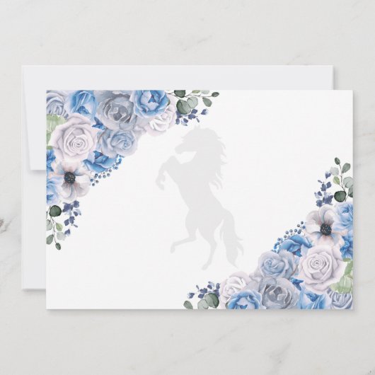 Western blauw quinceañera bewaar de datum foto kaart (Achterkant)