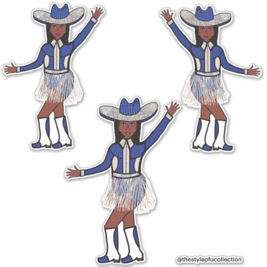 Western Blauw Zilveren Stickers #1 (Voorkant)